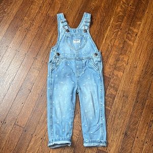 OshKosh | Heart Print Denim Overalls